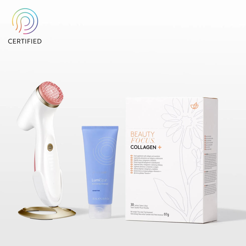 Stronger Together: Collagen+ and ageLOC LumiSpa iO System Rose Gold—for 5 skin types