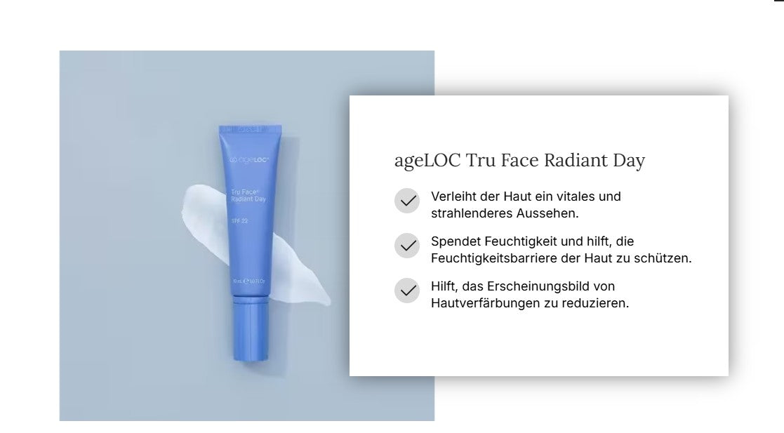  ageLOC Tru Face Radiant Day  Vorteile