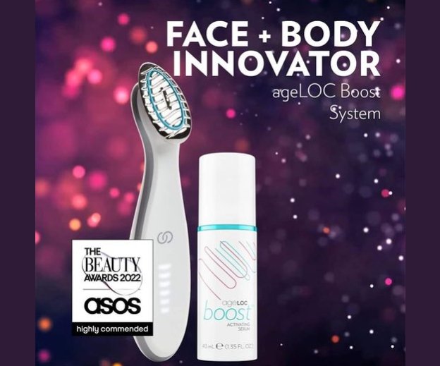 ageLOC Boost heeft de asos Beauty Awards 2022 als gezichts- en lichaamsinnovator - sterk aanbevolen