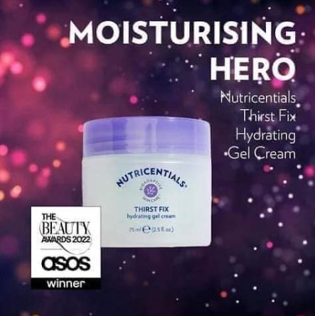 Thirst Fix Hydrating Gel Cream la crème hydratante est le Moisturising Hero chez Asos Beauty Awards